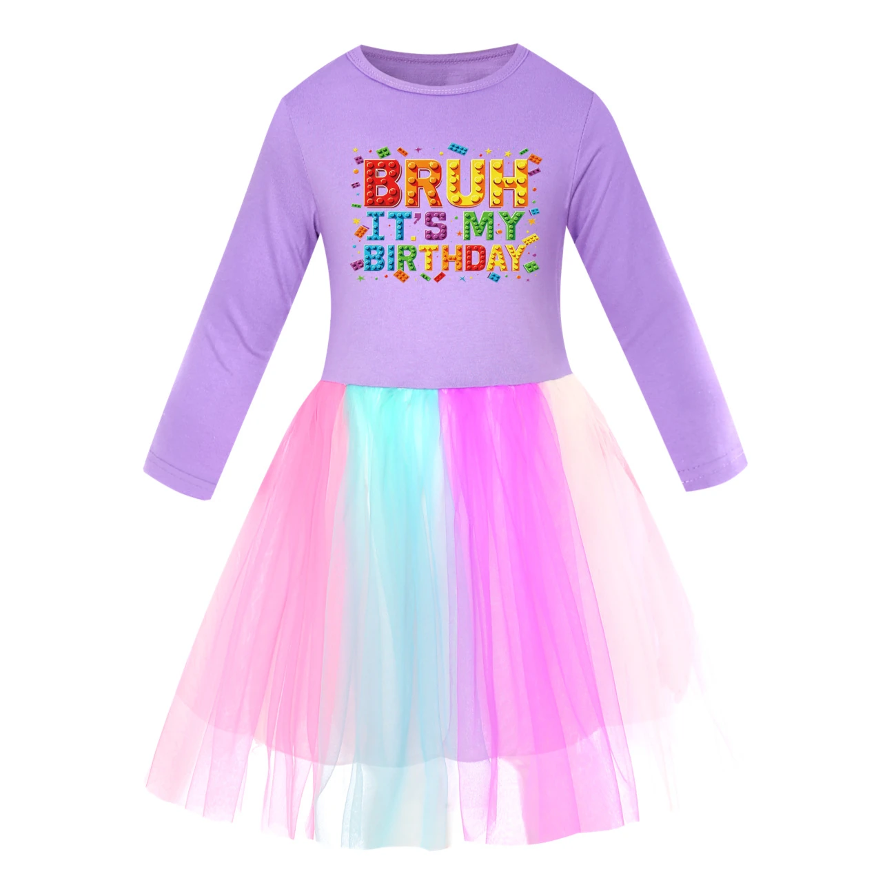 Rainbow Tulle Twirl Dress — 5818 Edition, Style 01 · Long Tulle · Purple