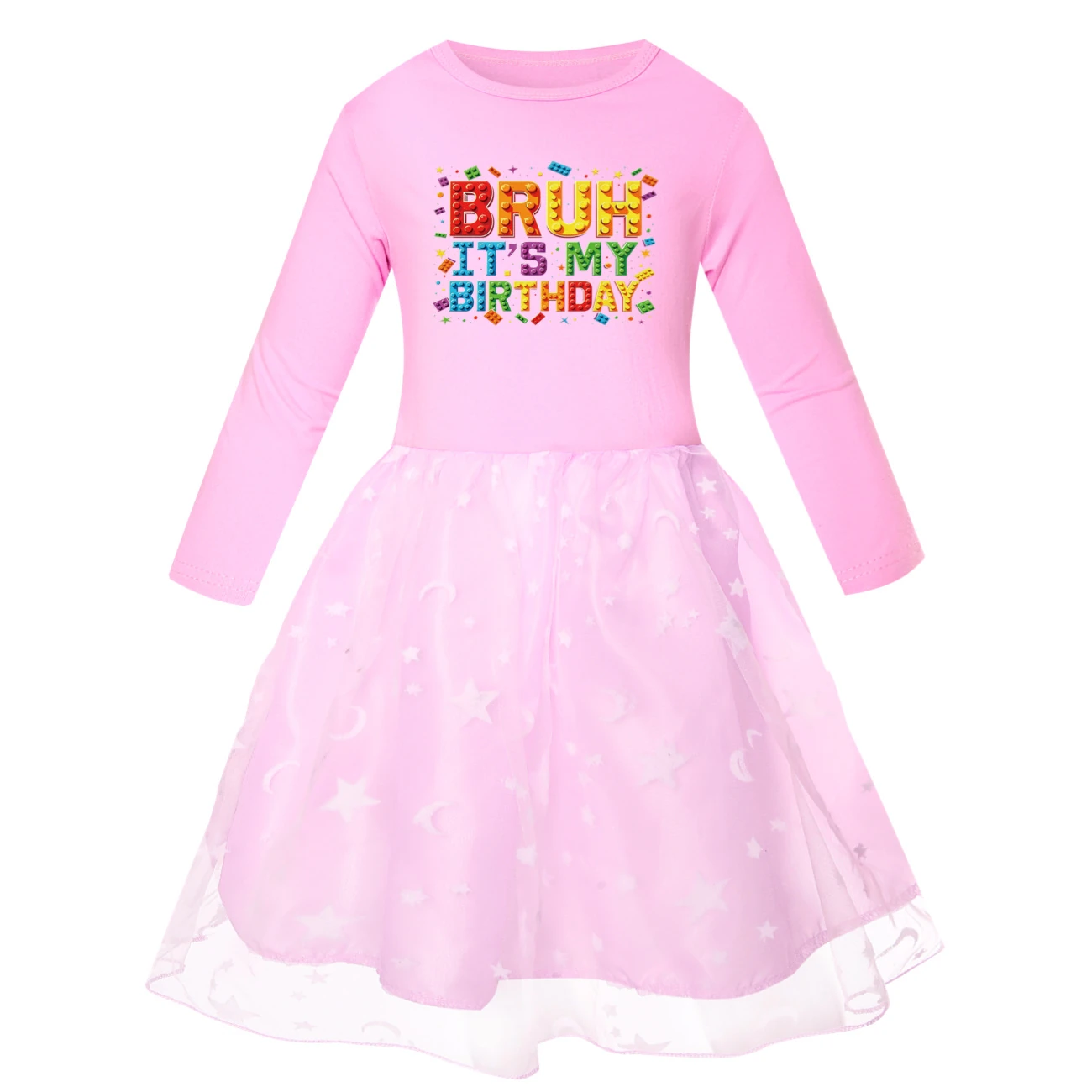 Rainbow Tulle Twirl Dress — 5818 Edition, Style 04 · Star Tulle · Pink