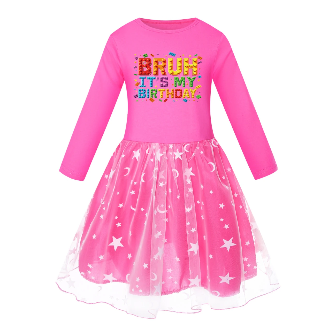 Rainbow Tulle Twirl Dress — 5818 Edition, Style 05 · Star Tulle · Rose