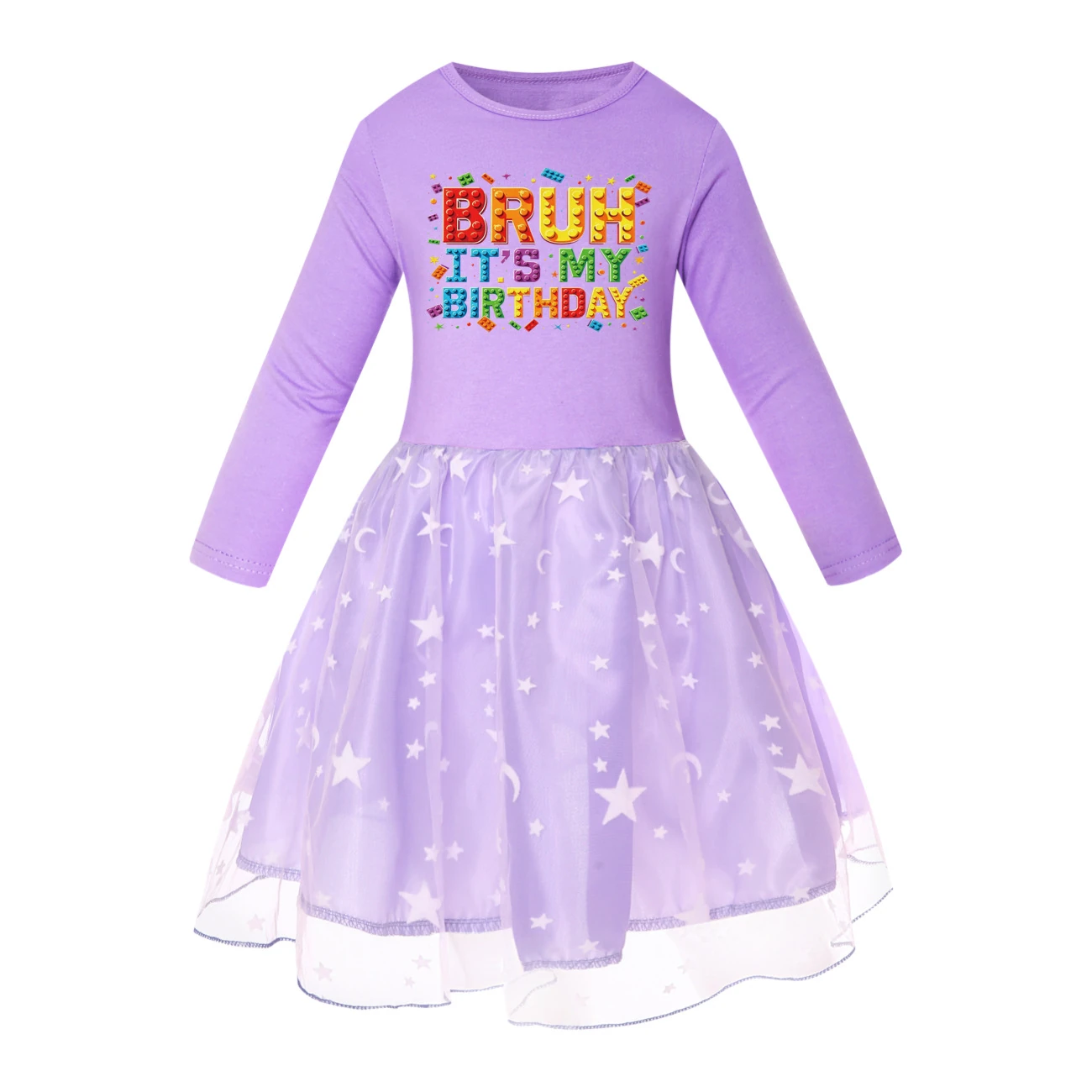 Rainbow Tulle Twirl Dress — 5818 Edition, Style 06 · Star Tulle · Purple