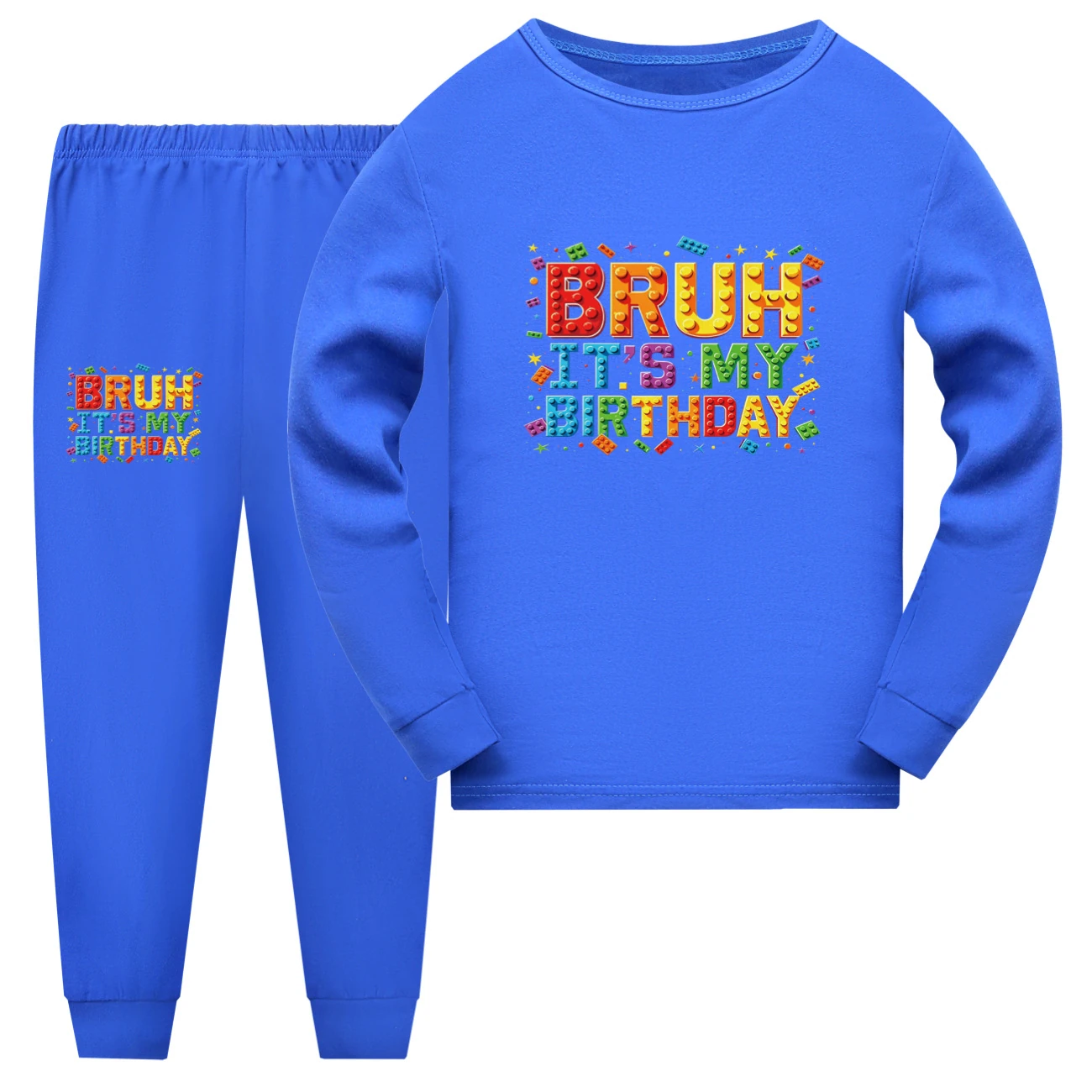 Family Lounge Set — 5818 Edition, Style 12 · Long Sleeve · Blue