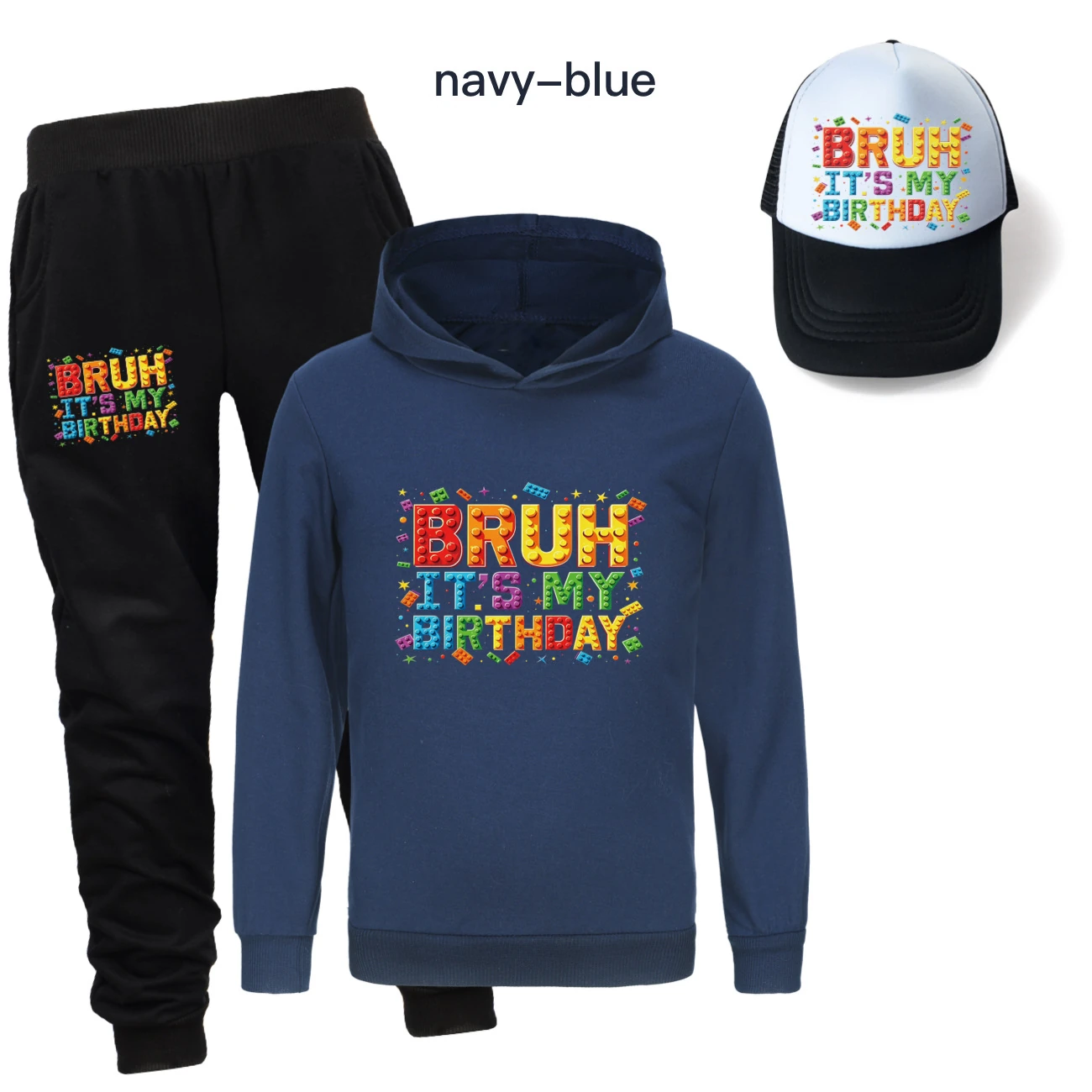 Three-Piece Hoodie, Jogger & Hat Set — 5818 Edition, Style 09 · Navy