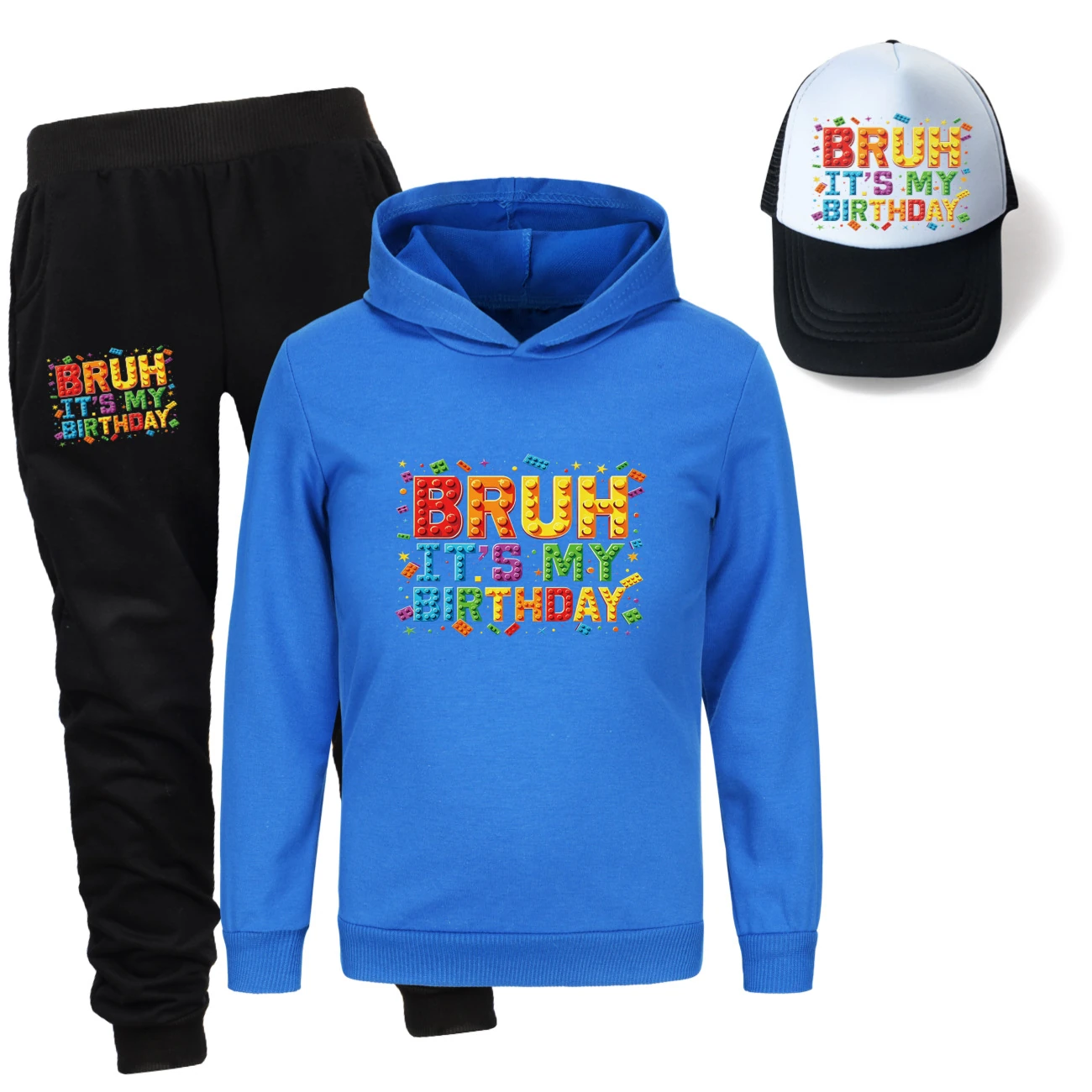 Three-Piece Hoodie, Jogger & Hat Set — 5818 Edition, Style 10 · Deep Blue