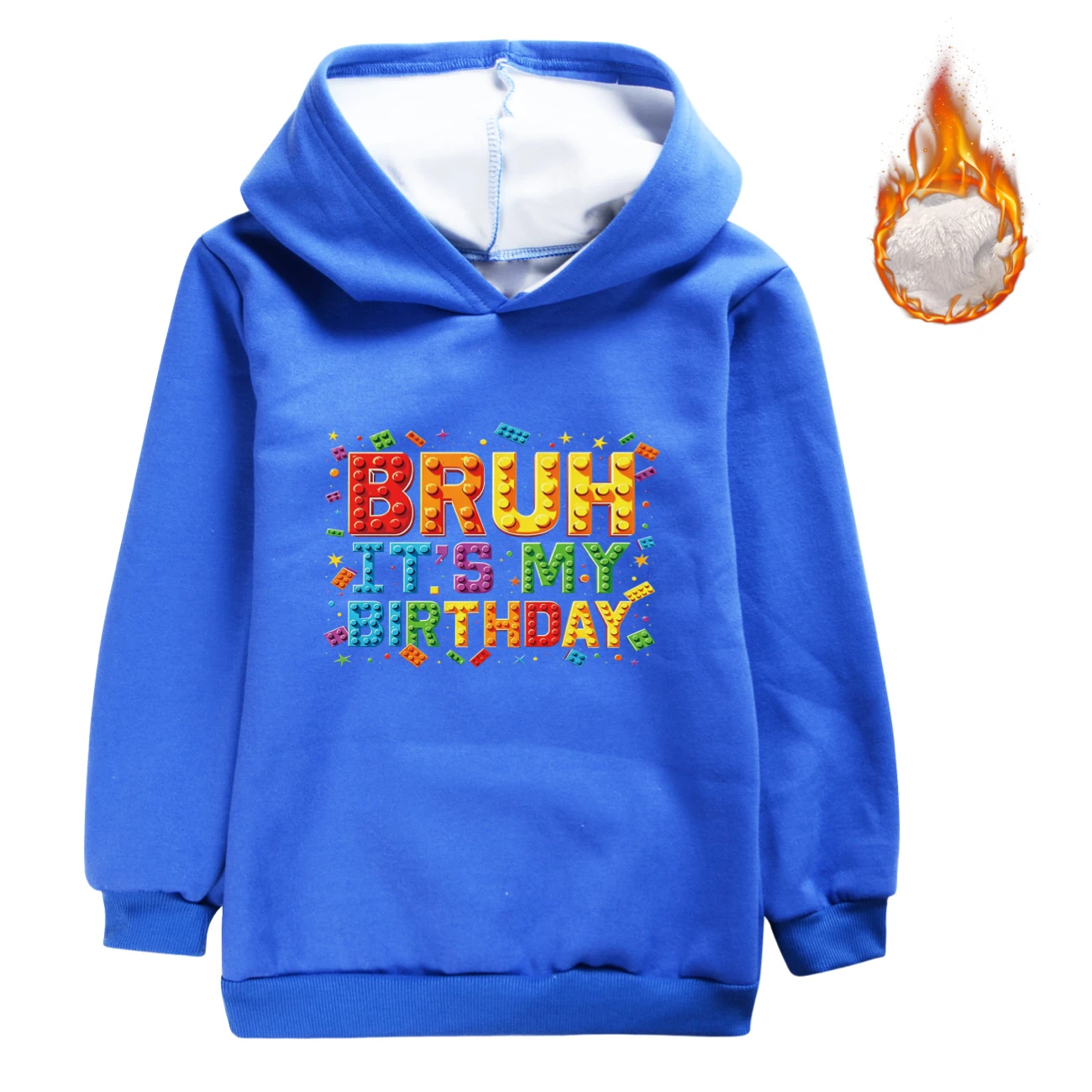 Warm-Lined Graphic Hoodie — 5818 Edition, Style 09 · Deep Blue