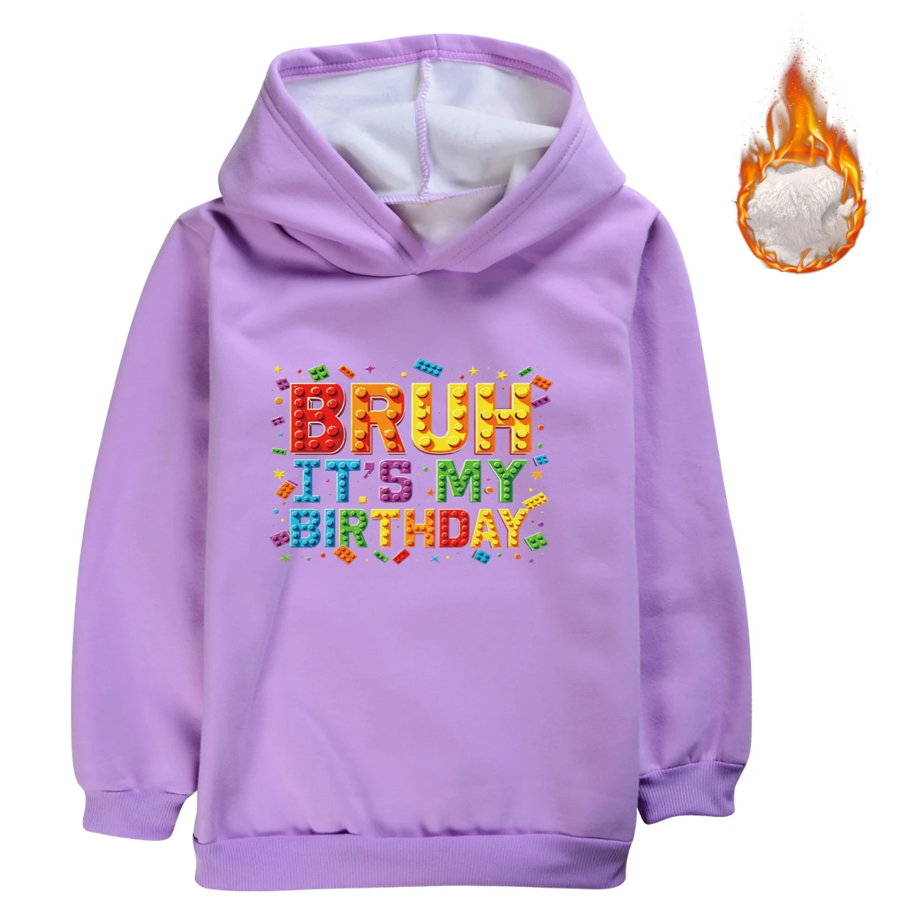 Warm-Lined Graphic Hoodie — 5818 Edition, Style 10 · Purple