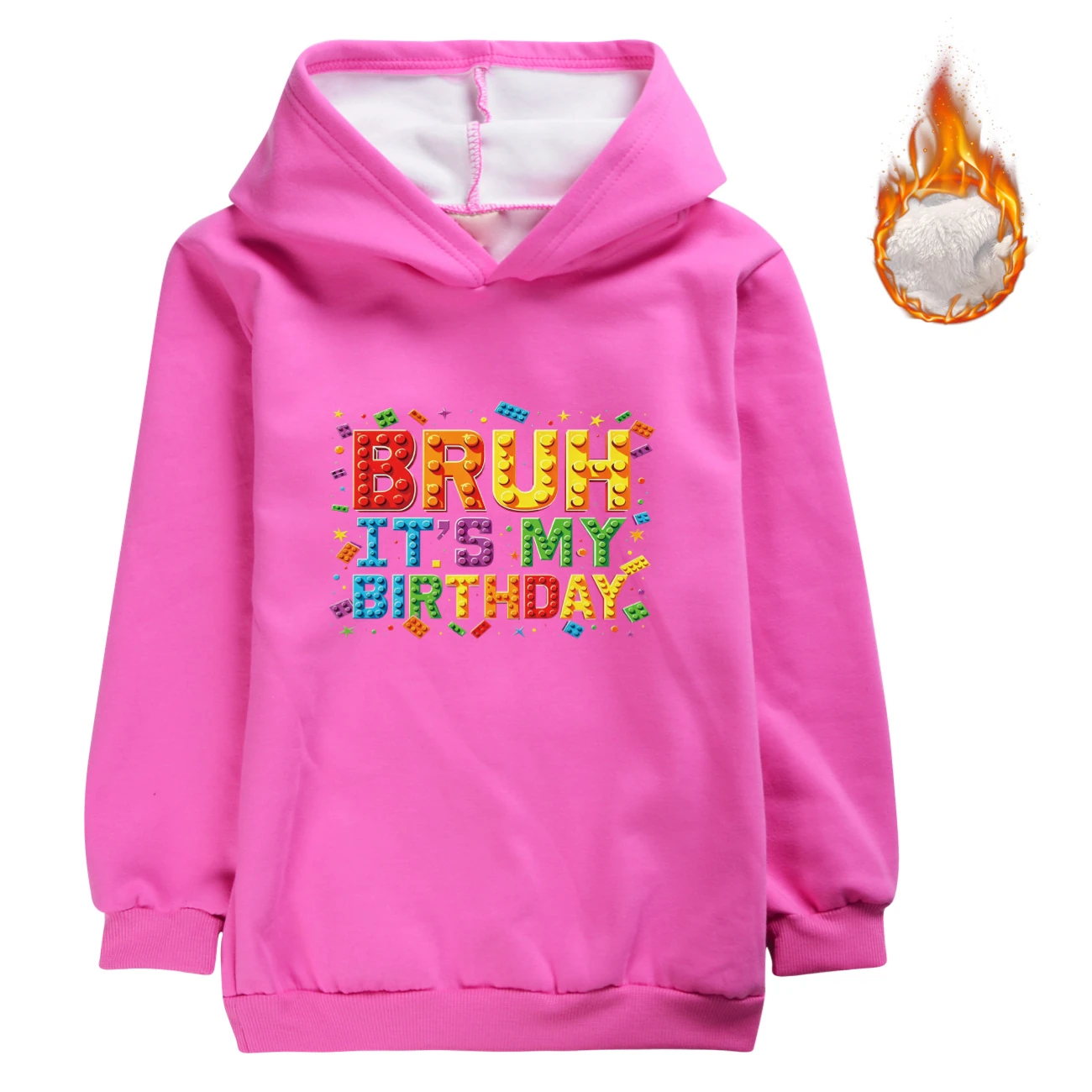 Warm-Lined Graphic Hoodie — 5818 Edition, Style 11 · Rose