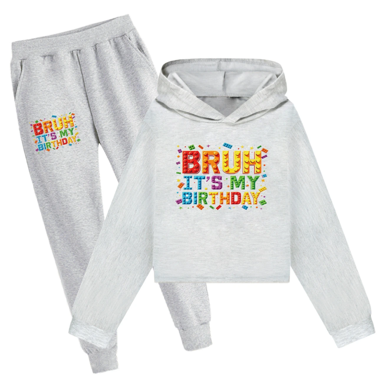 Cropped Hoodie Set — 5818 Edition, Style 11 · Set · Grey