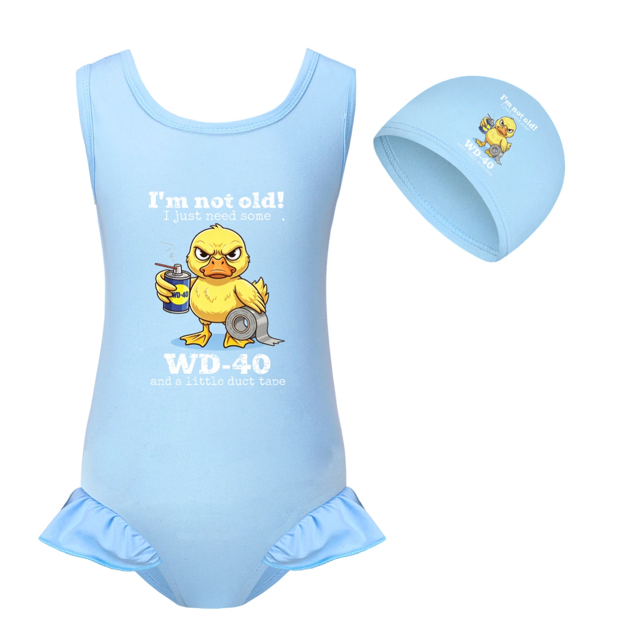 Girls’ One-Piece Swimsuit & Cap Set — 5820 Edition product view