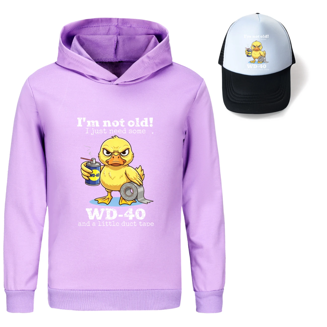 Graphic Hoodie & Sun Hat Set — 5820 Edition, Style 04 · Purple