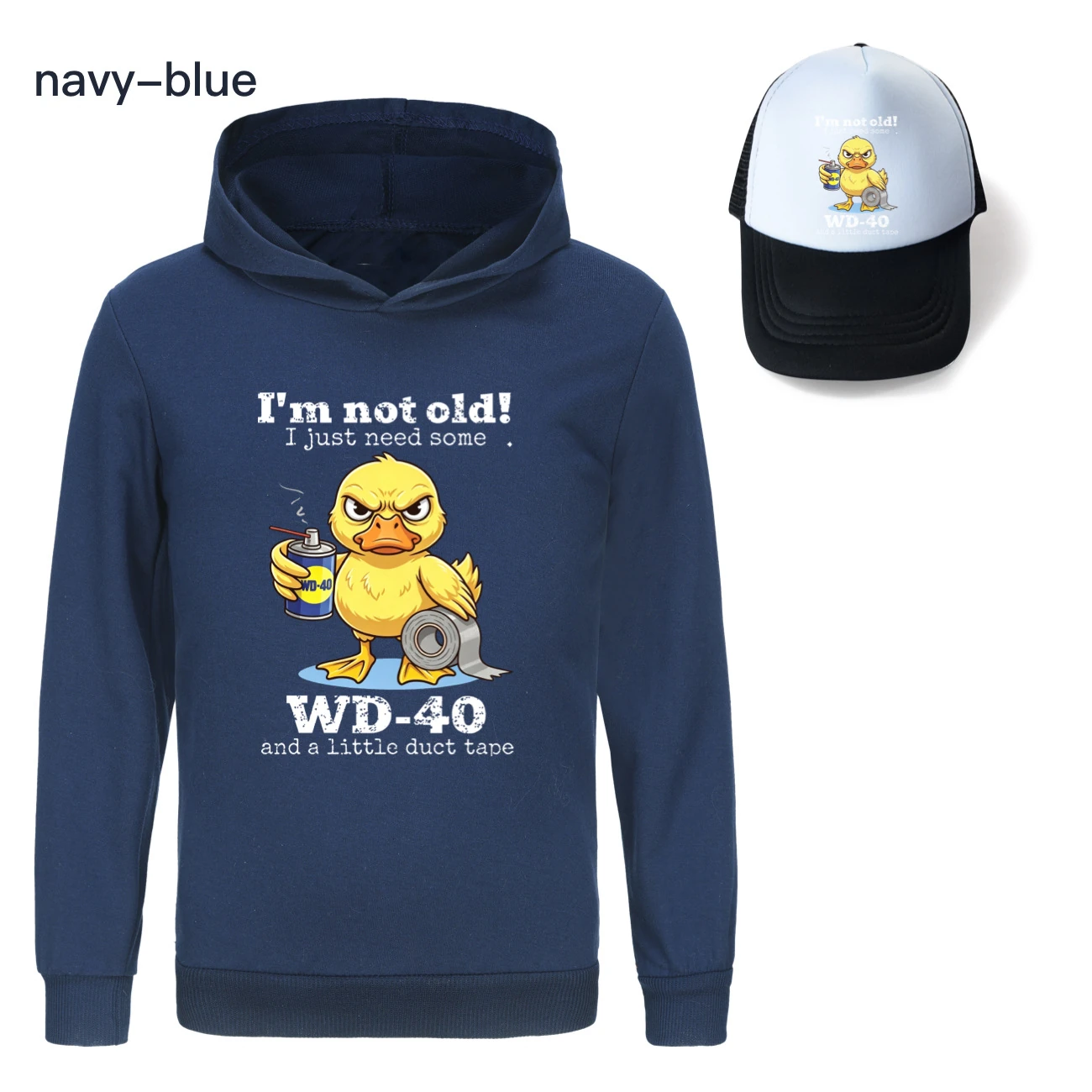 Graphic Hoodie & Sun Hat Set — 5820 Edition, Style 09 · Navy