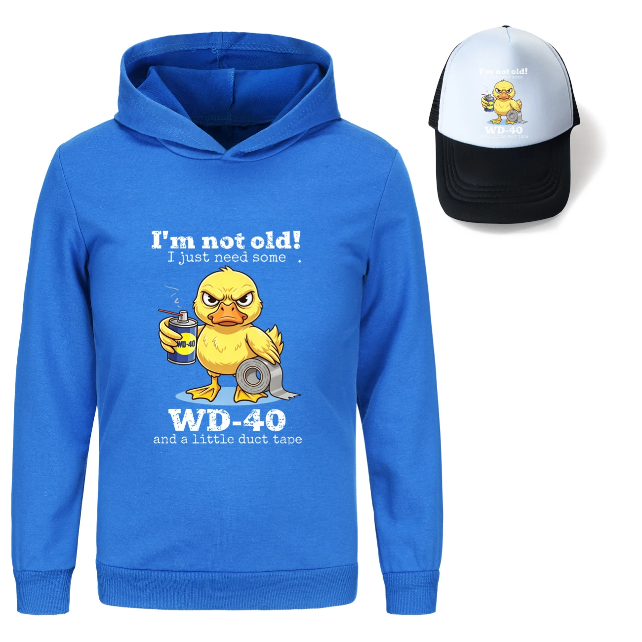 Graphic Hoodie & Sun Hat Set — 5820 Edition, Style 10 · Deep Blue