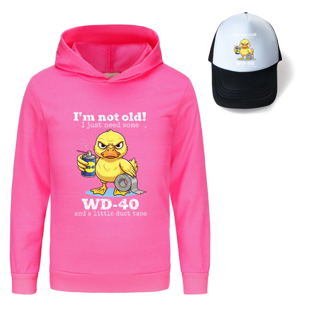 Graphic Hoodie & Sun Hat Set — 5820 Edition, Style 12 · Rose