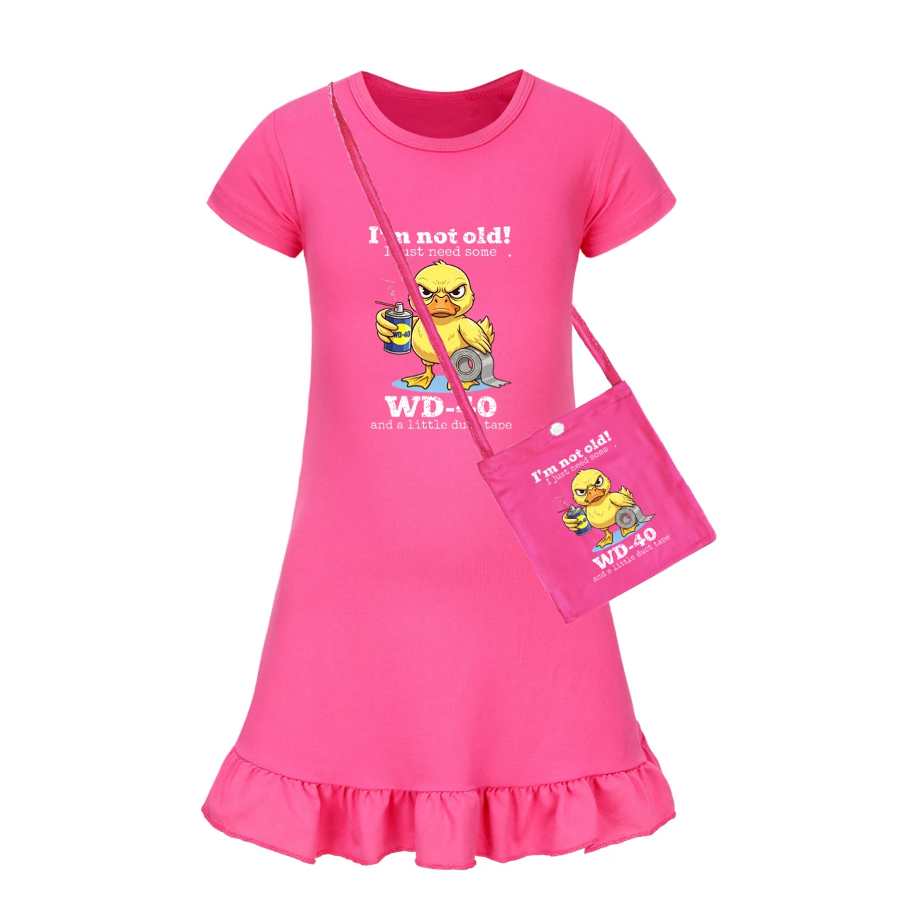 Ruffle-Hem Jersey Sleep Dress — 5820 Edition, Style 02 · with Bag · Rose
