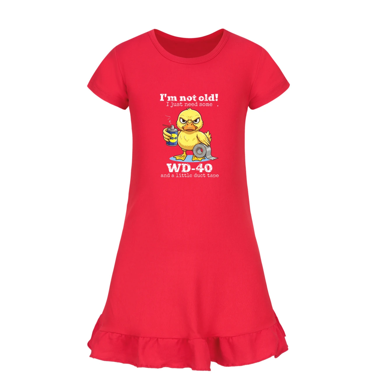 Ruffle-Hem Jersey Sleep Dress — 5820 Edition, Style 07 · Red