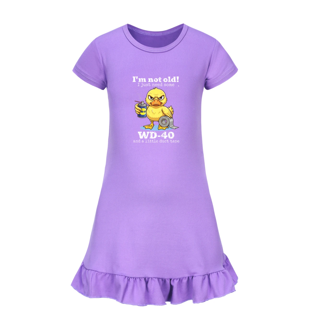 Ruffle-Hem Jersey Sleep Dress — 5820 Edition, Style 08 · Purple