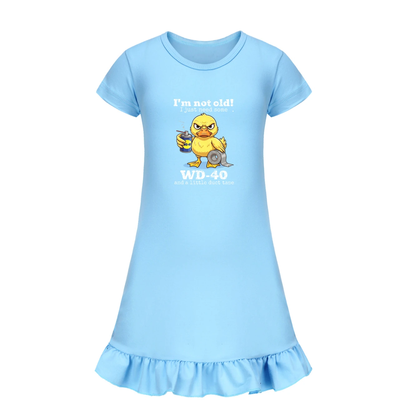 Ruffle-Hem Jersey Sleep Dress — 5820 Edition, Style 10 · Light Blue