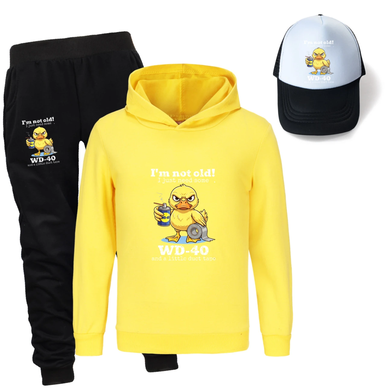 Three-Piece Hoodie, Jogger & Hat Set — 5820 Edition, Style 02 · Yellow