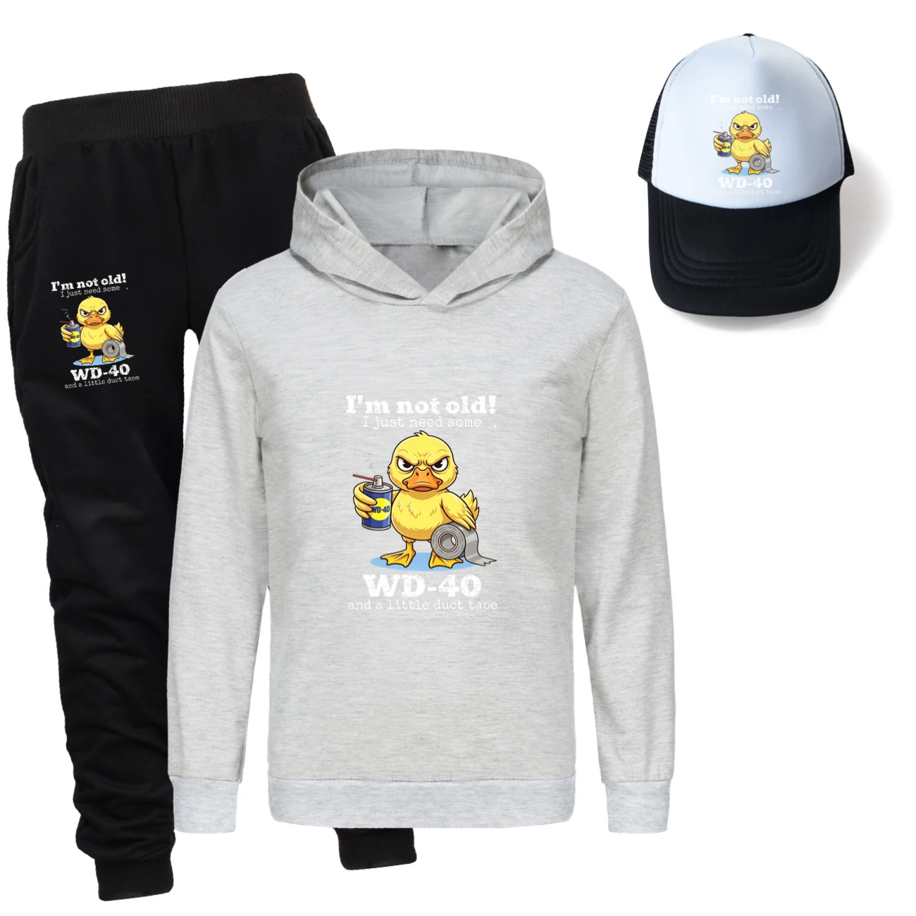 Three-Piece Hoodie, Jogger & Hat Set — 5820 Edition, Style 05 · Grey