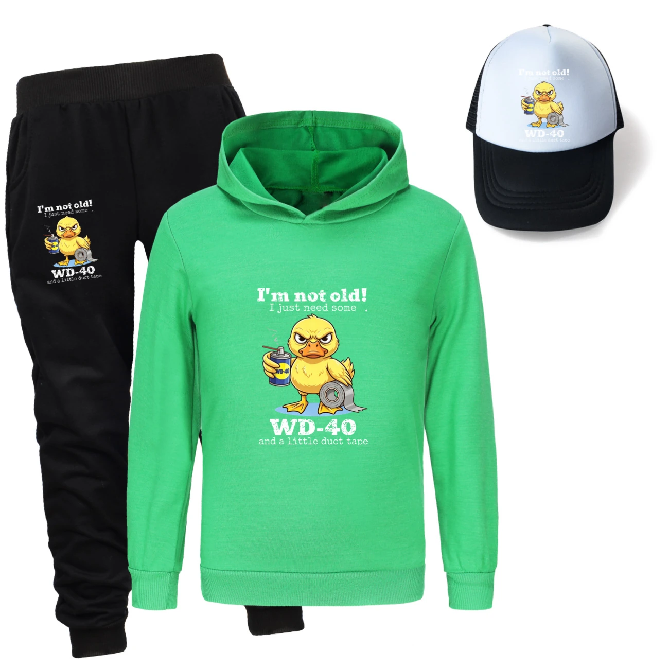 Three-Piece Hoodie, Jogger & Hat Set — 5820 Edition, Style 06 · Green