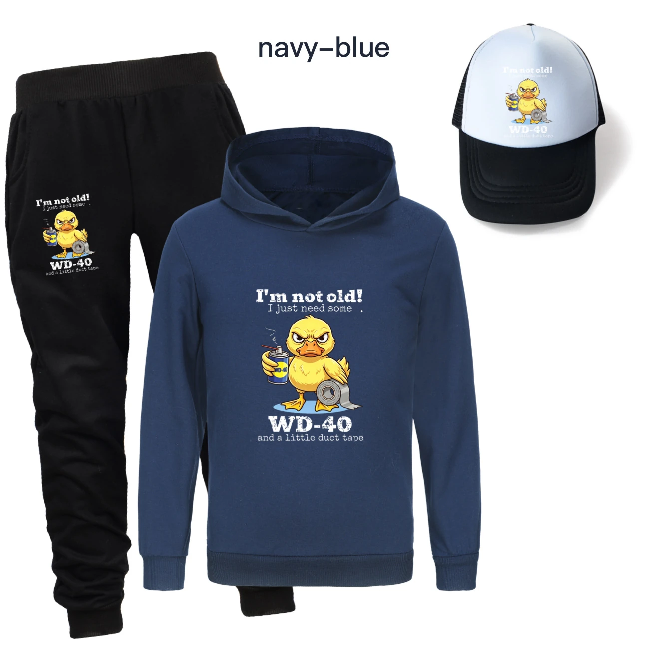 Three-Piece Hoodie, Jogger & Hat Set — 5820 Edition, Style 09 · Navy
