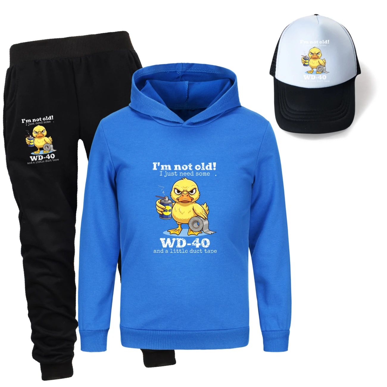 Three-Piece Hoodie, Jogger & Hat Set — 5820 Edition, Style 10 · Deep Blue