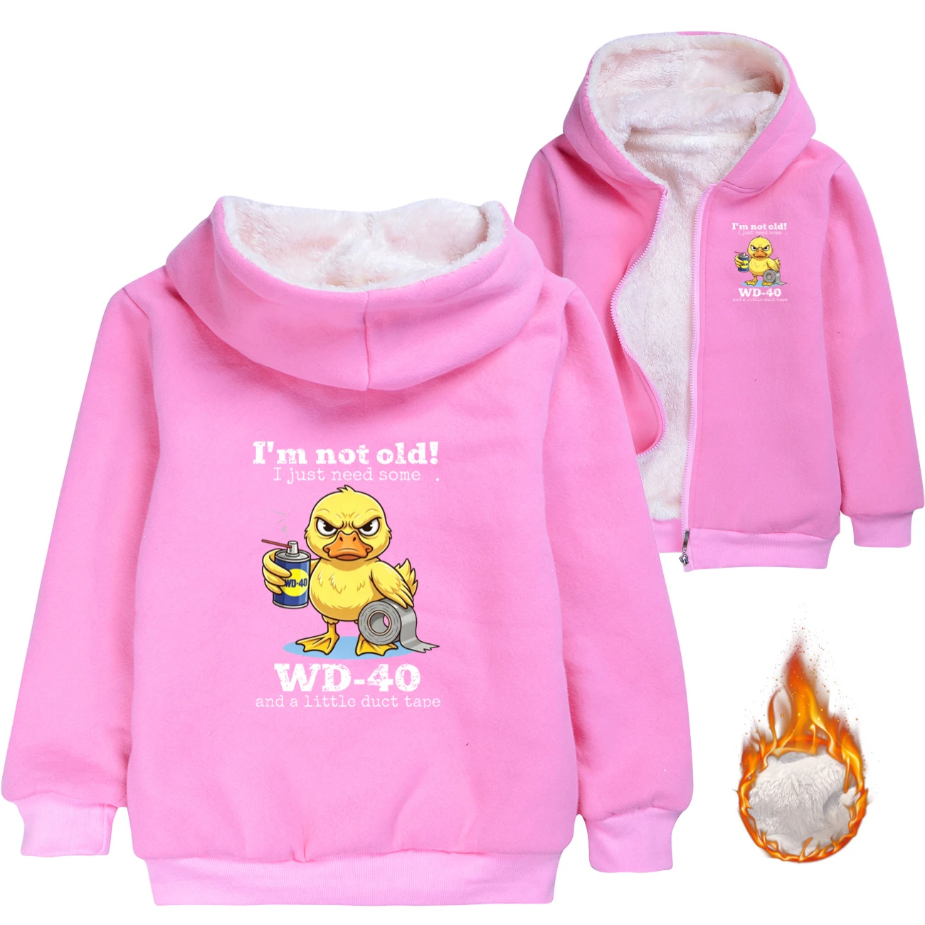 Warm-Lined Graphic Hoodie — 5820 Edition, Style 02 · Padded · Pink