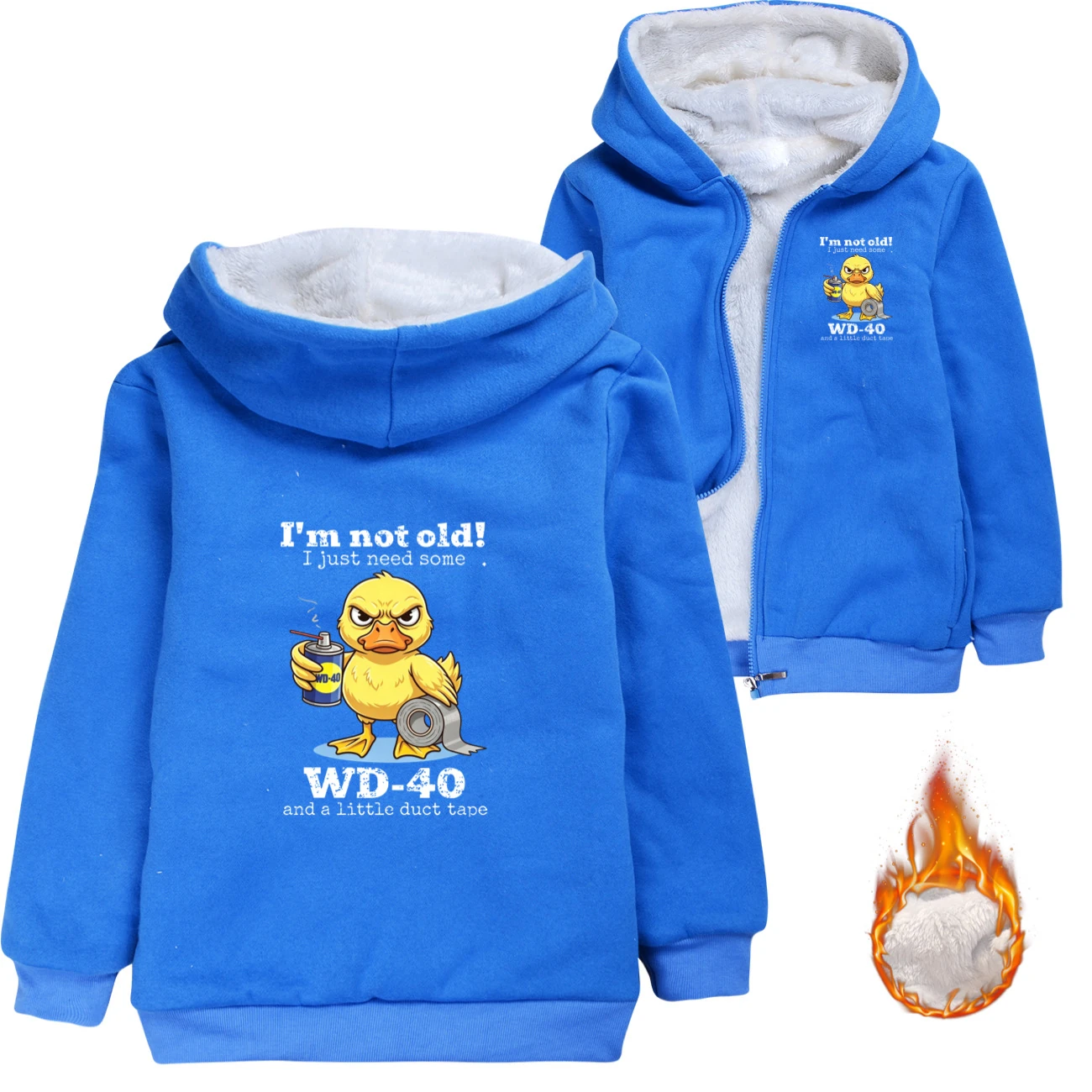 Warm-Lined Graphic Hoodie — 5820 Edition, Style 04 · Padded · Blue