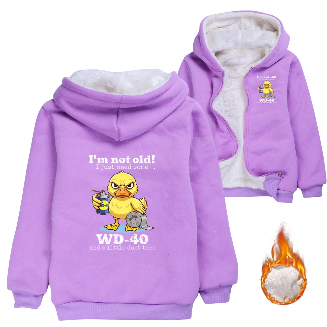 Warm-Lined Graphic Hoodie — 5820 Edition, Style 06 · Padded · Purple
