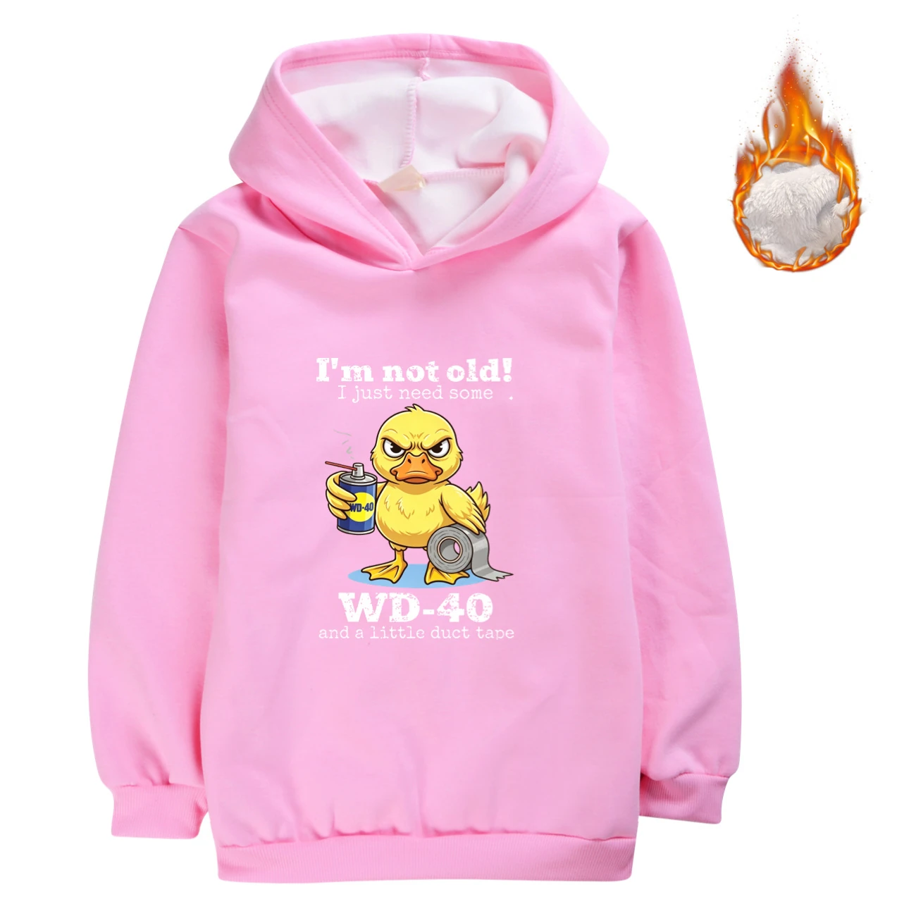 Warm-Lined Graphic Hoodie — 5820 Edition, Style 07 · Pink