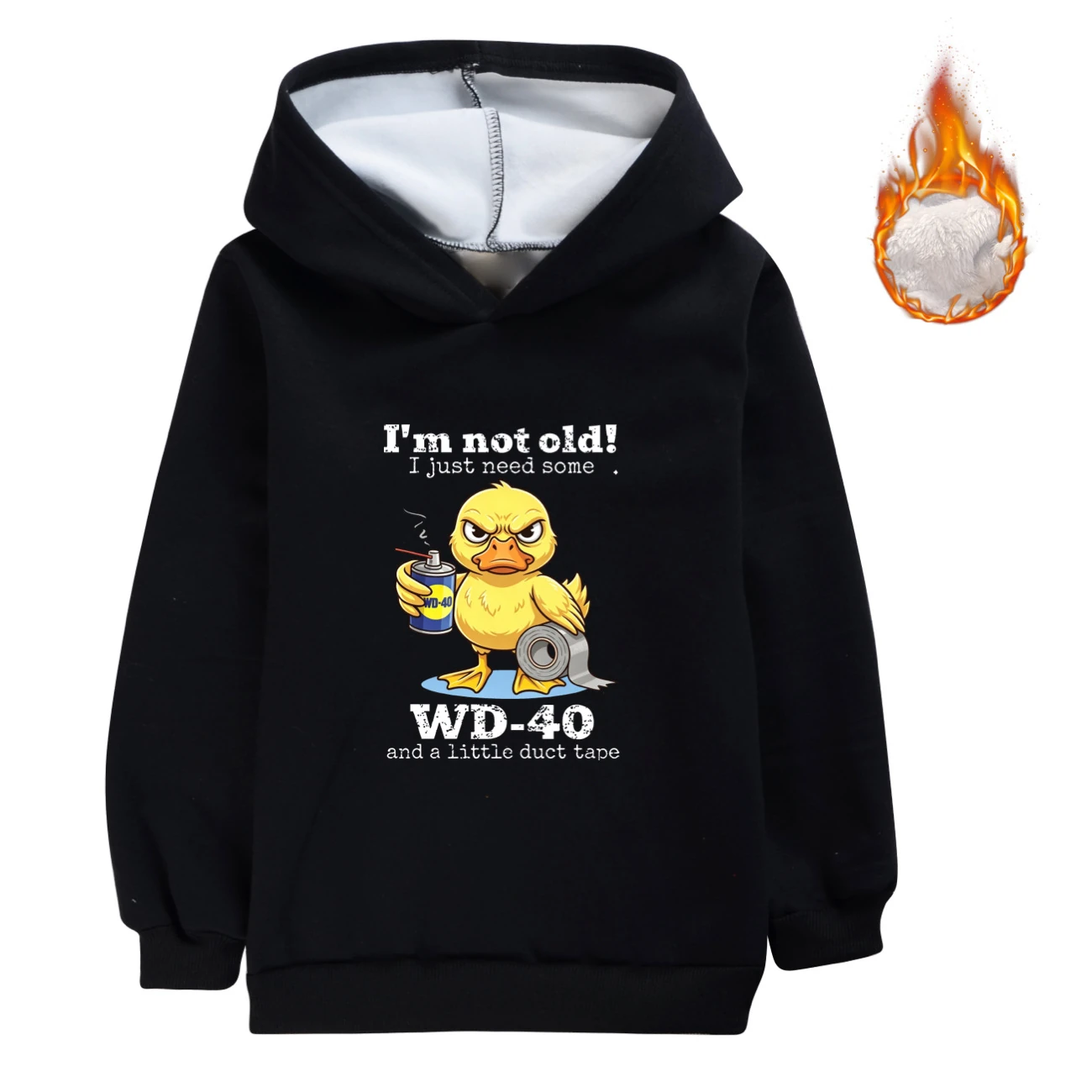 Warm-Lined Graphic Hoodie — 5820 Edition, Style 08 · Black