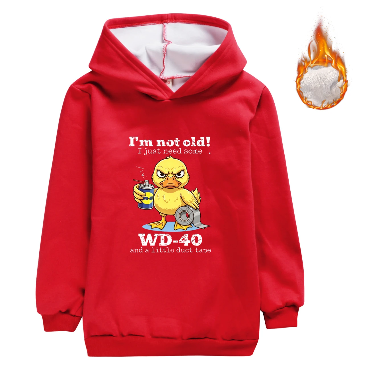 Warm-Lined Graphic Hoodie — 5820 Edition, Style 12 · Red