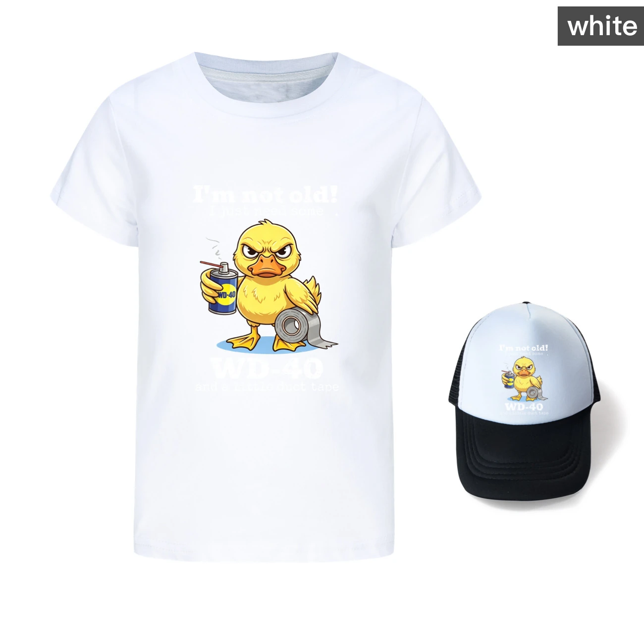 Graphic Tee & Sun Hat Set — 5820 Edition, Style 01 · White