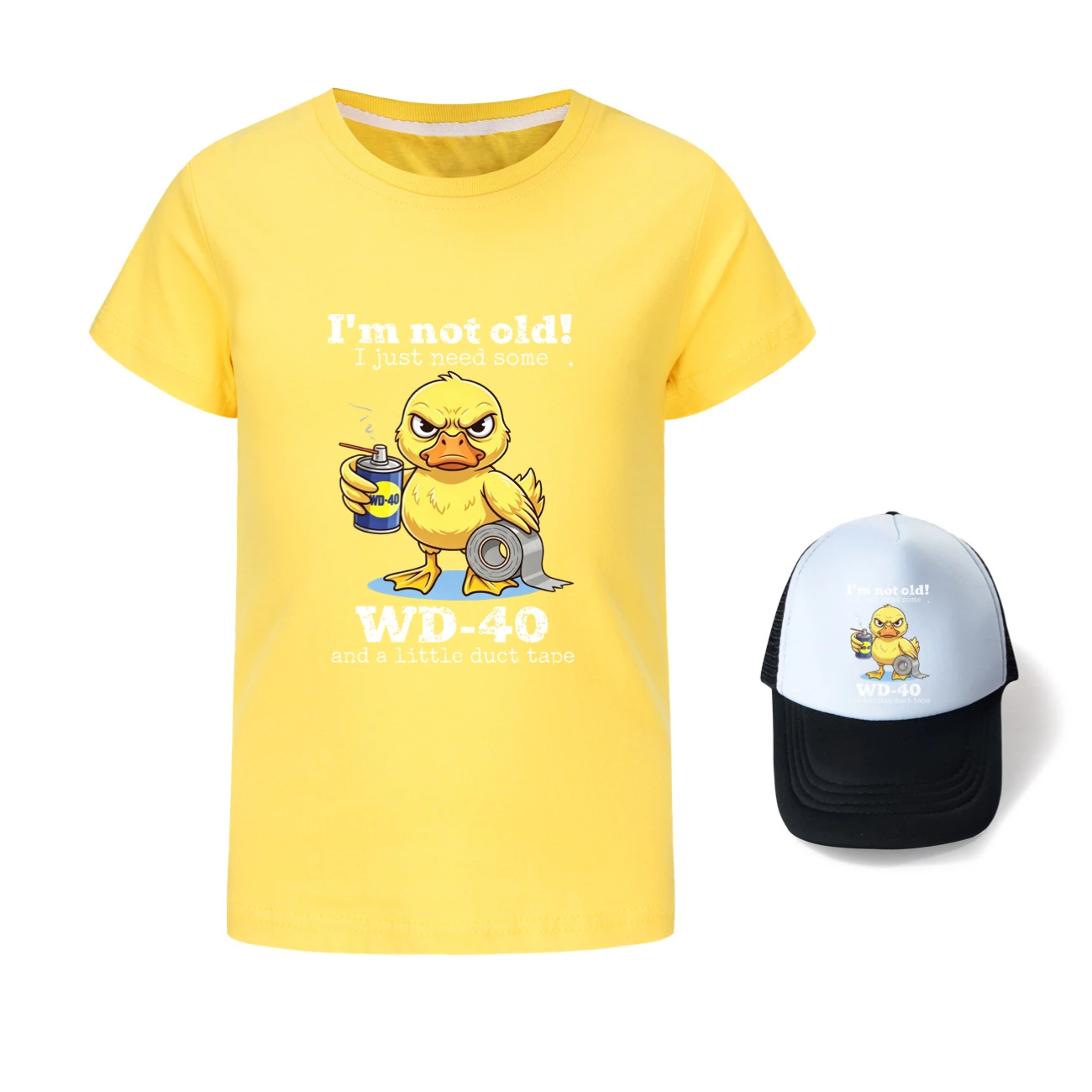 Graphic Tee & Sun Hat Set — 5820 Edition, Style 02 · Yellow