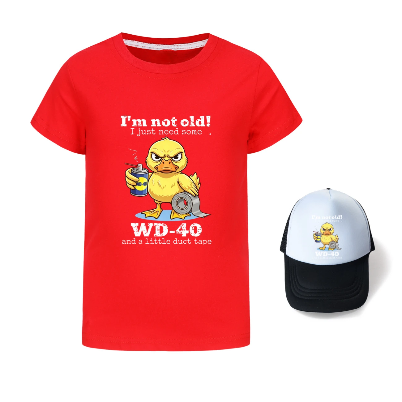 Graphic Tee & Sun Hat Set — 5820 Edition, Style 03 · Red