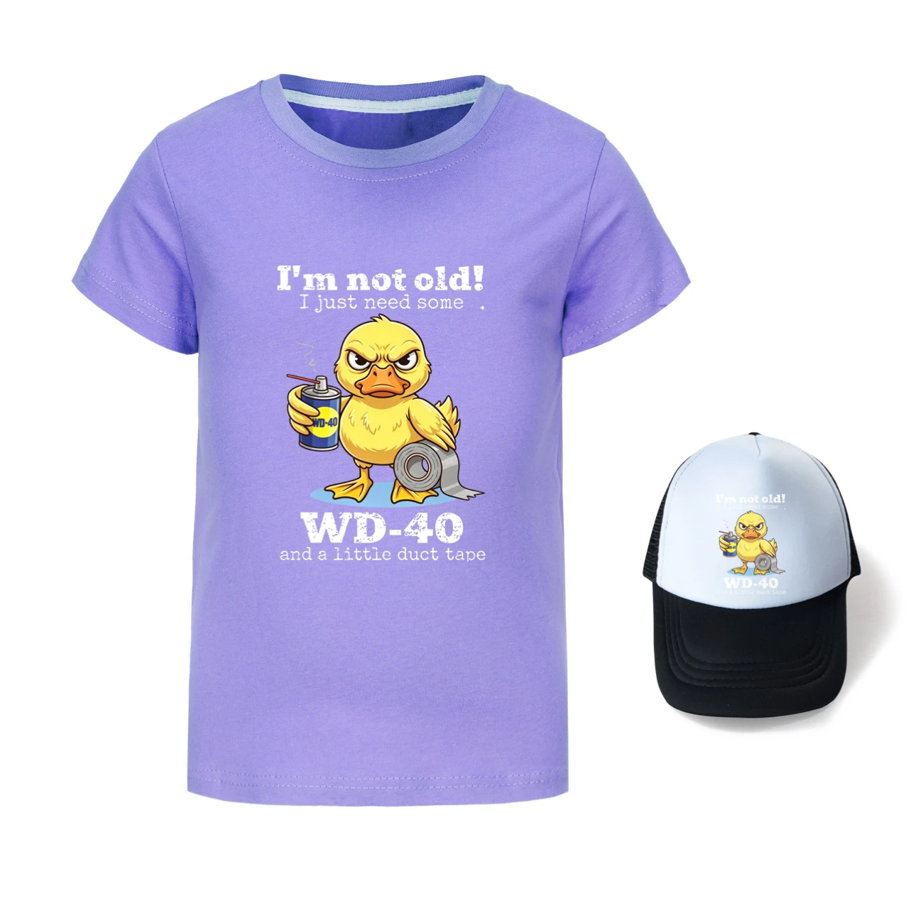 Graphic Tee & Sun Hat Set — 5820 Edition, Style 04 · Purple