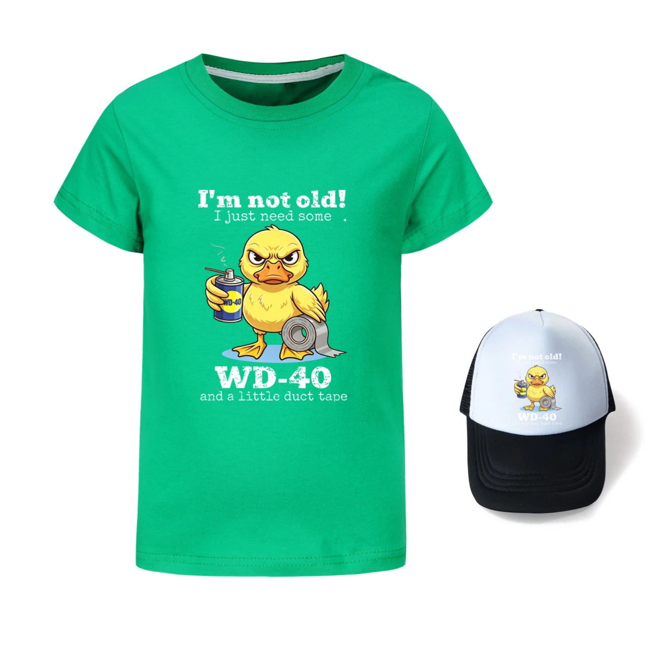 Graphic Tee & Sun Hat Set — 5820 Edition, Style 06 · Green