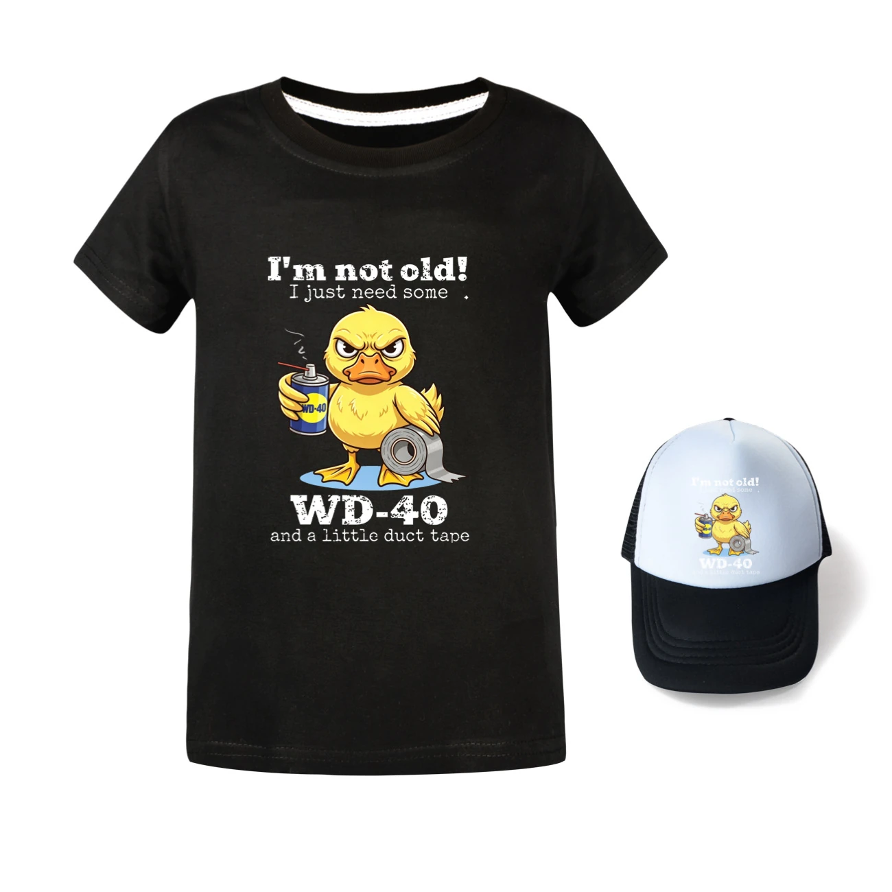 Graphic Tee & Sun Hat Set — 5820 Edition, Style 07 · Black