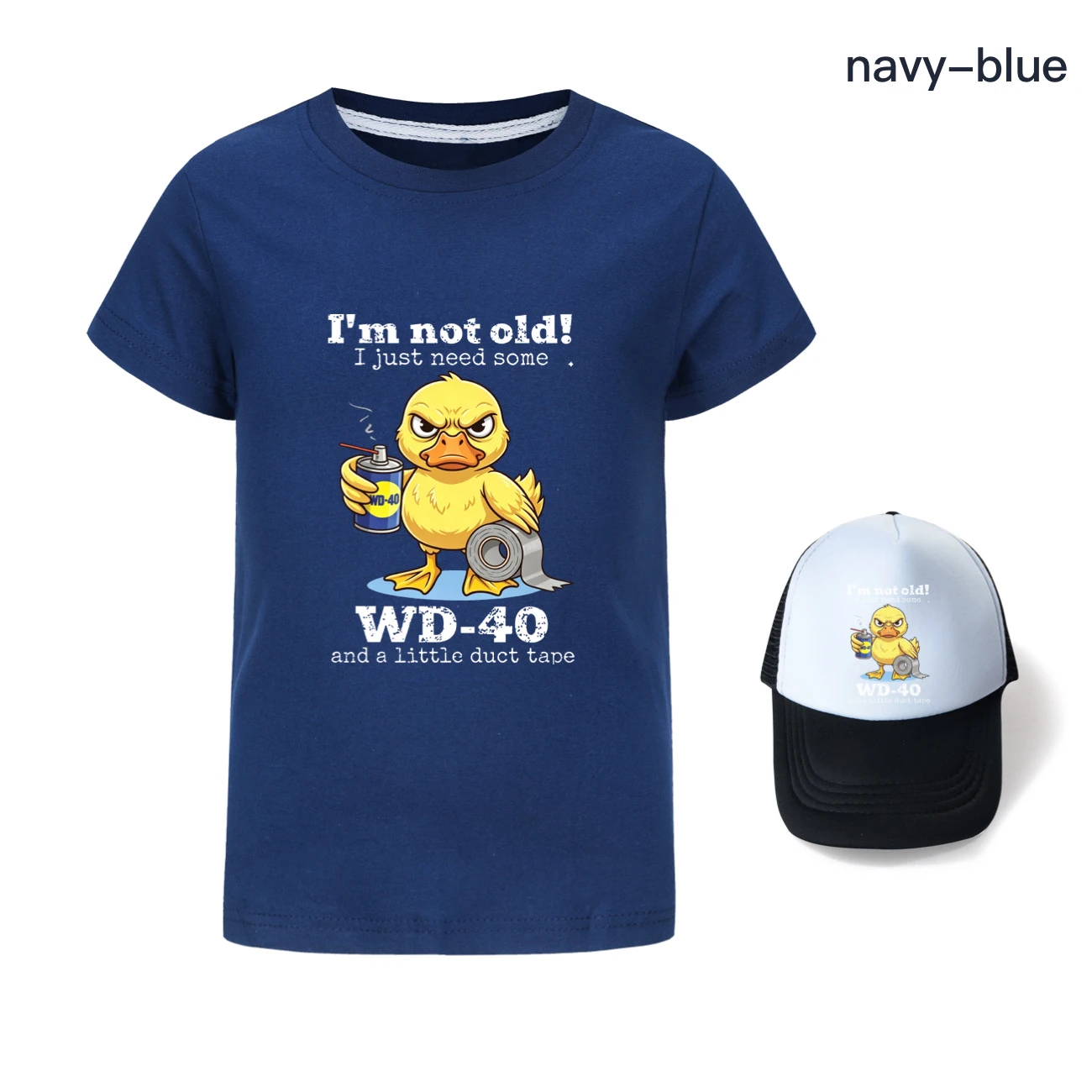 Graphic Tee & Sun Hat Set — 5820 Edition, Style 09 · Navy