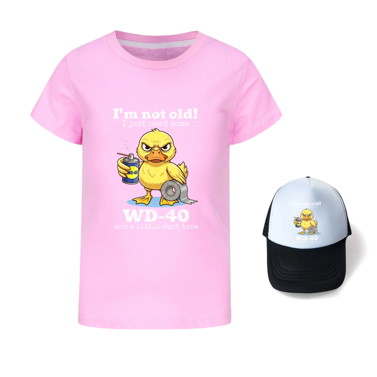 Graphic Tee & Sun Hat Set — 5820 Edition, Style 11 · Pink