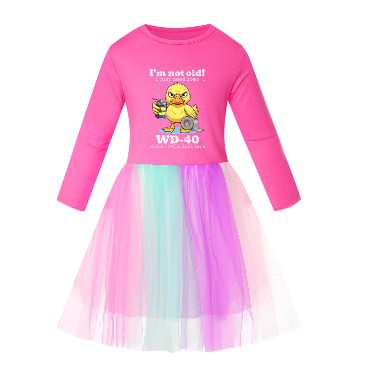 Rainbow Tulle Twirl Dress — 5820 Edition, Style 02 · Long Tulle · Rose