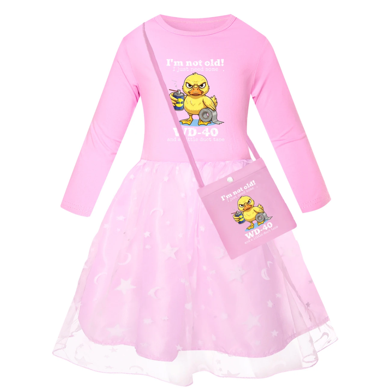 Rainbow Tulle Twirl Dress — 5820 Edition, Style 07 · Star Tulle · with Bag · Pink