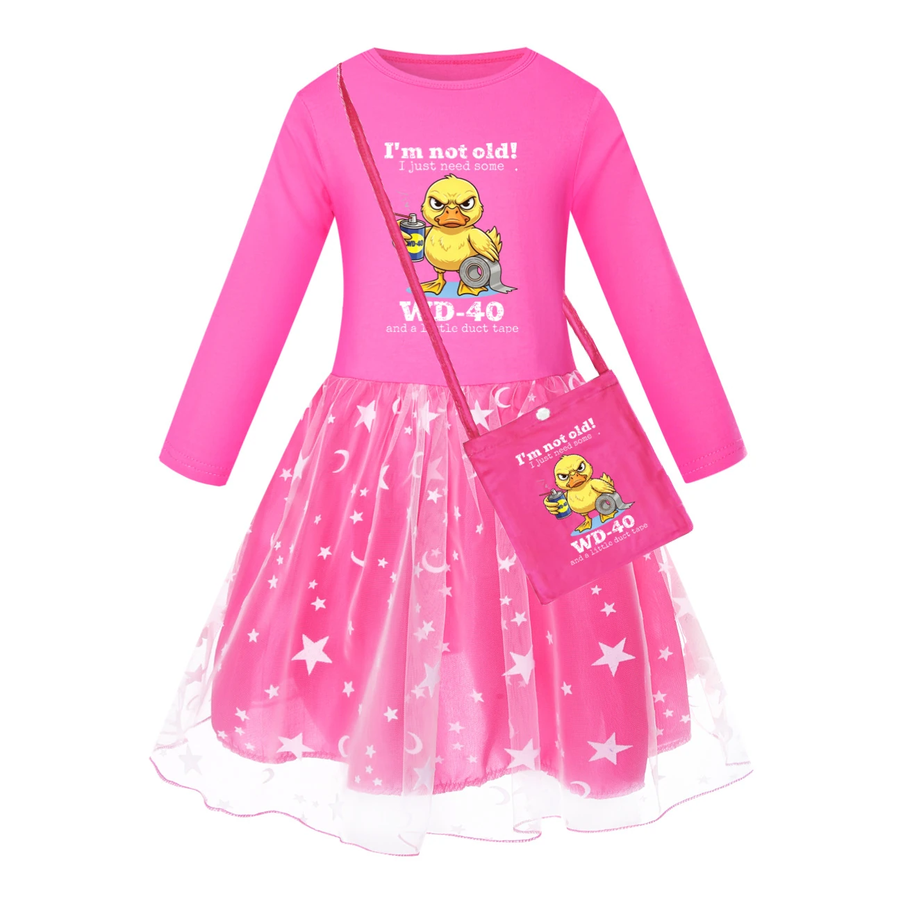 Rainbow Tulle Twirl Dress — 5820 Edition, Style 08 · Star Tulle · with Bag · Rose