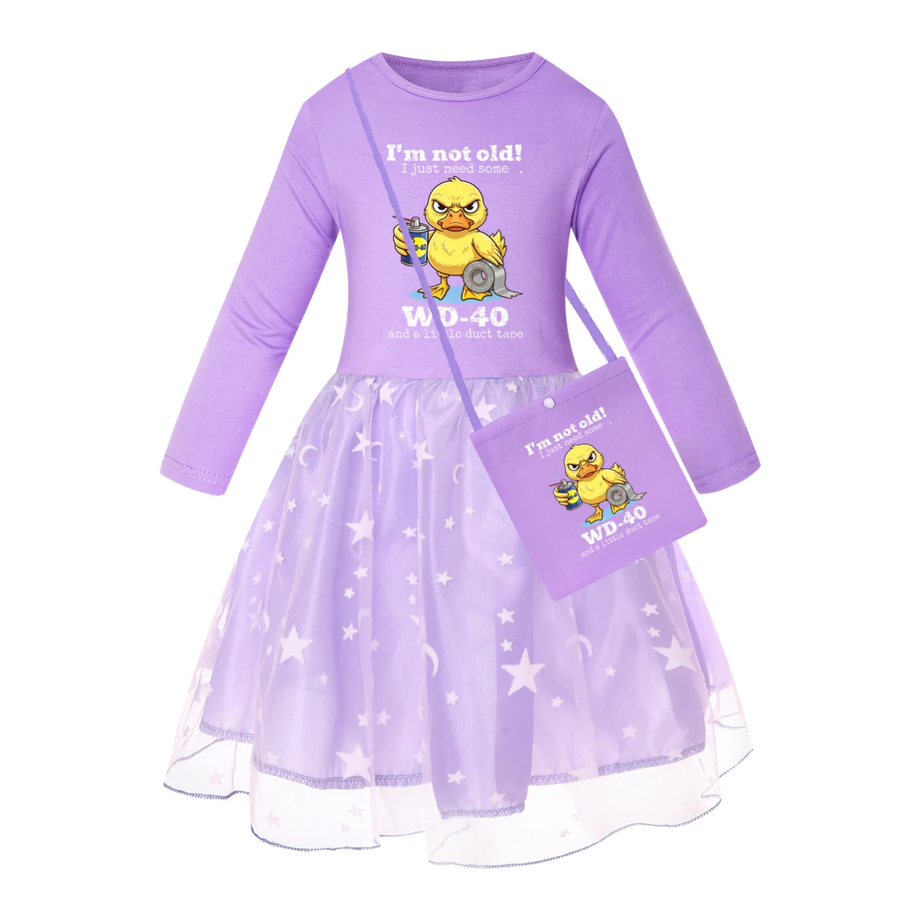 Rainbow Tulle Twirl Dress — 5820 Edition, Style 09 · Star Tulle · with Bag · Purple