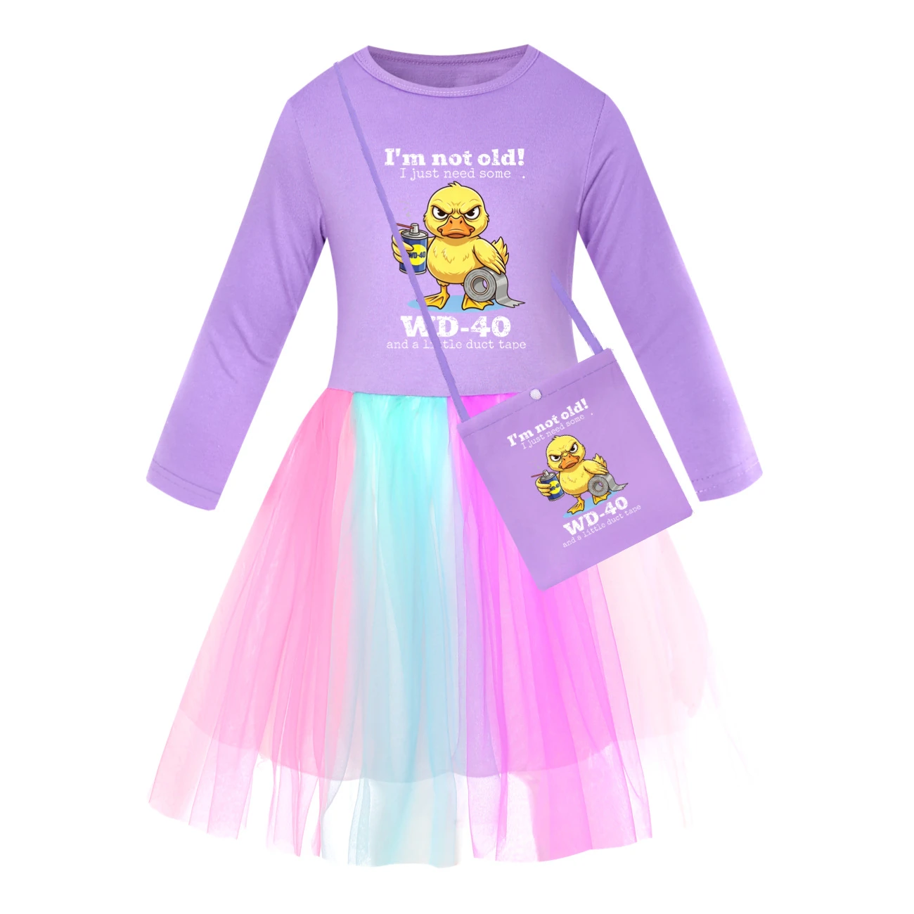 Rainbow Tulle Twirl Dress — 5820 Edition, Style 10 · Long Tulle · with Bag · Purple