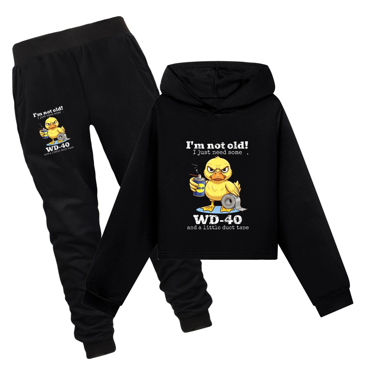 Cropped Hoodie Set — 5820 Edition, Style 10 · Set · Black