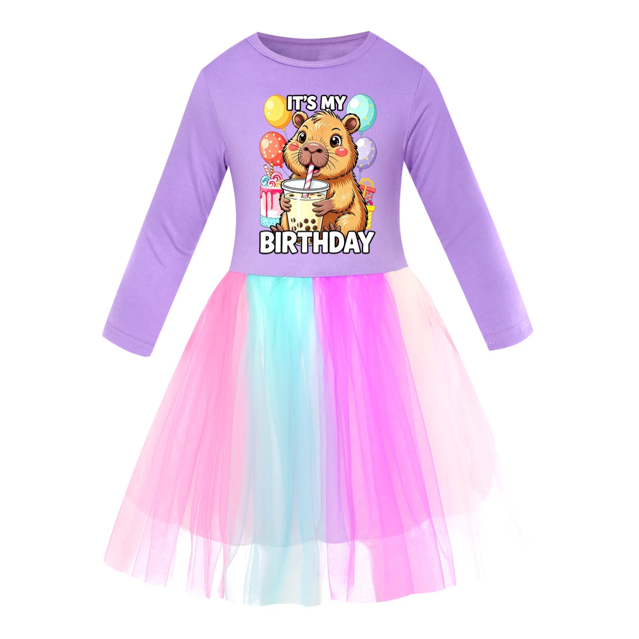 Rainbow Tulle Twirl Dress — 5821 Edition, clean product view
