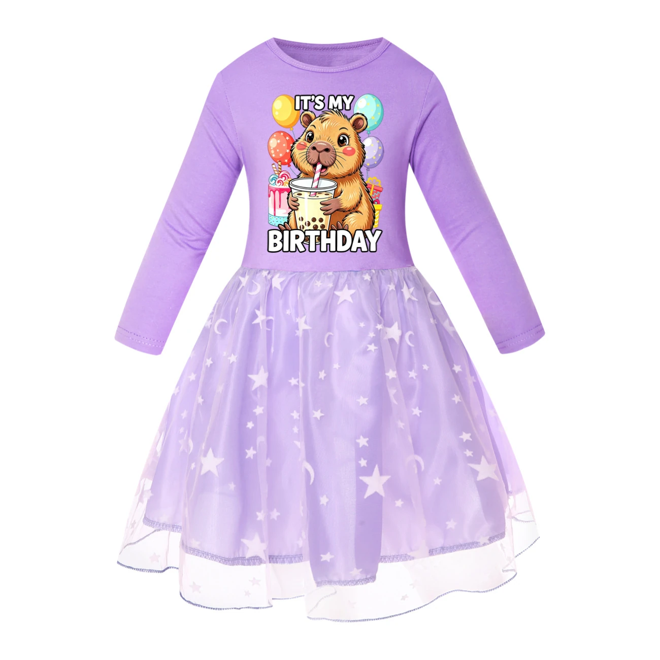 Rainbow Tulle Twirl Dress — 5821 Edition, Style 06 · Star Tulle · Purple