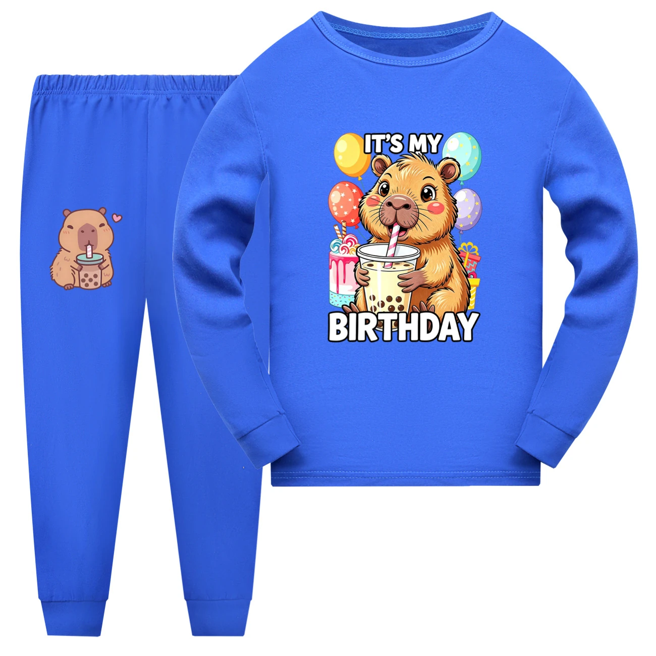 Family Lounge Set — 5821 Edition, Style 12 · Long Sleeve · Blue