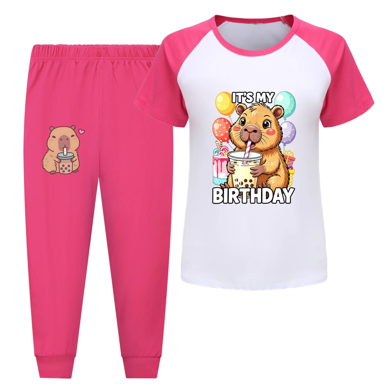 Tee & Shorts Active Set — 5821 Edition, Style 09 · Pants · Rose