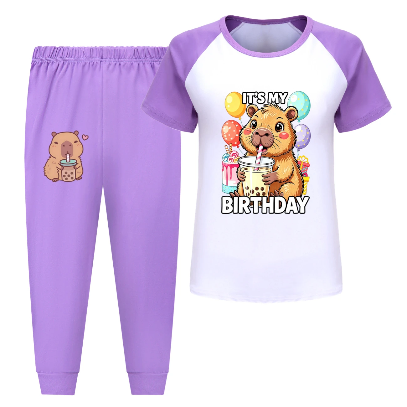 Tee & Shorts Active Set — 5821 Edition, Style 10 · Pants · Purple